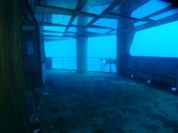 Starboard side under structure on the Vandenberg wreck in Key West